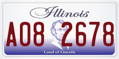 IL license plate A082678