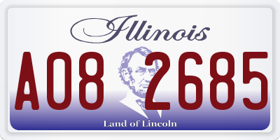 IL license plate A082685