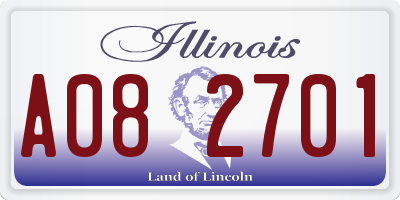 IL license plate A082701