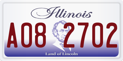 IL license plate A082702