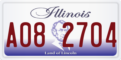 IL license plate A082704