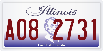 IL license plate A082731