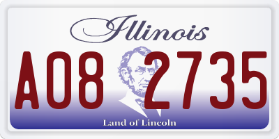 IL license plate A082735