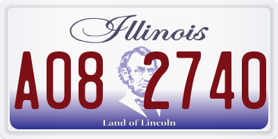 IL license plate A082740