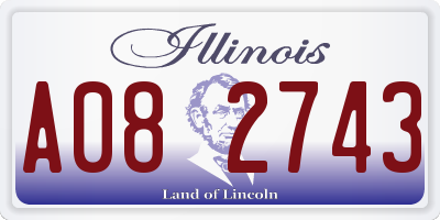 IL license plate A082743