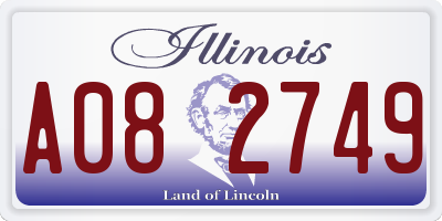 IL license plate A082749
