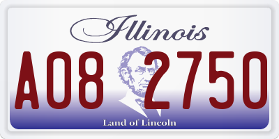 IL license plate A082750
