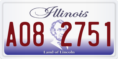 IL license plate A082751