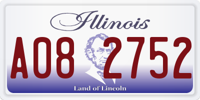 IL license plate A082752