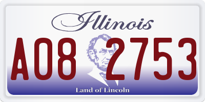 IL license plate A082753