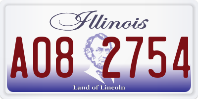 IL license plate A082754