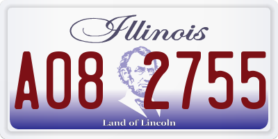 IL license plate A082755
