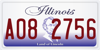 IL license plate A082756
