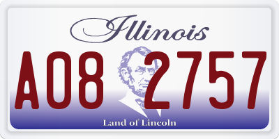 IL license plate A082757