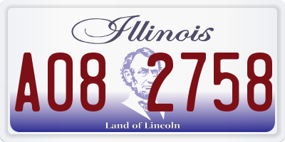 IL license plate A082758