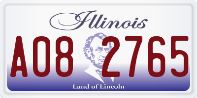 IL license plate A082765
