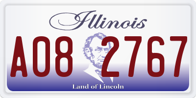 IL license plate A082767