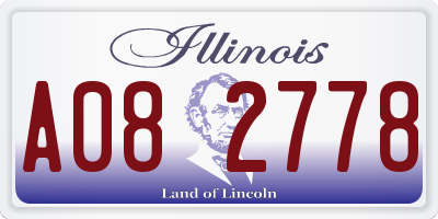 IL license plate A082778