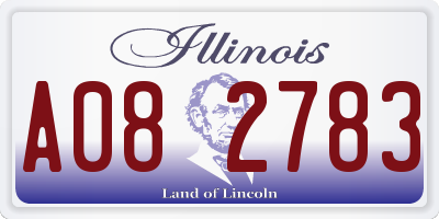 IL license plate A082783
