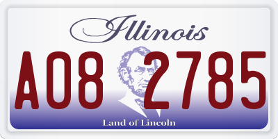 IL license plate A082785