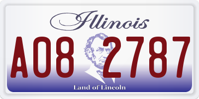 IL license plate A082787