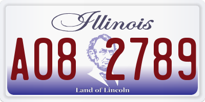 IL license plate A082789