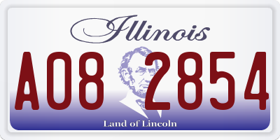 IL license plate A082854