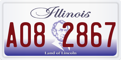 IL license plate A082867