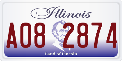 IL license plate A082874