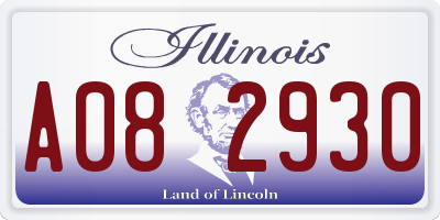 IL license plate A082930