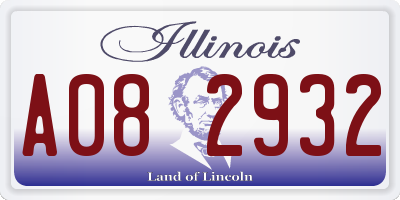 IL license plate A082932