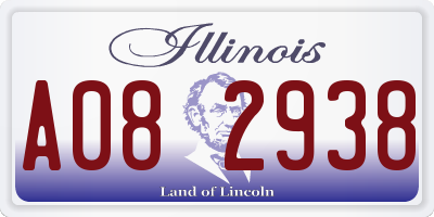 IL license plate A082938
