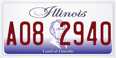 IL license plate A082940
