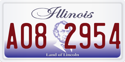 IL license plate A082954
