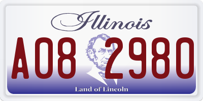 IL license plate A082980