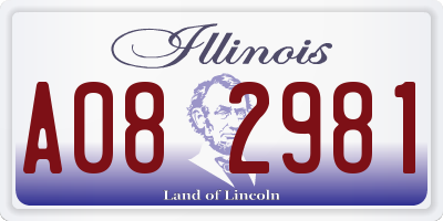 IL license plate A082981