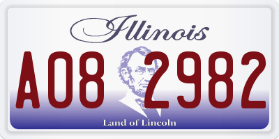 IL license plate A082982