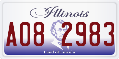 IL license plate A082983