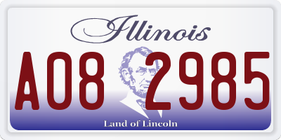 IL license plate A082985
