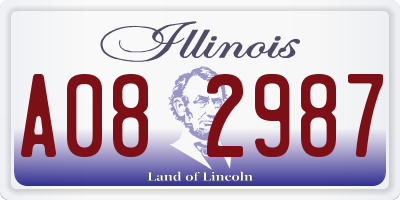 IL license plate A082987