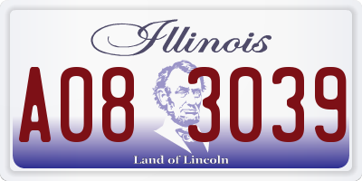 IL license plate A083039