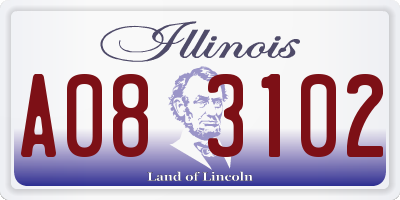 IL license plate A083102