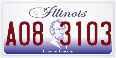 IL license plate A083103