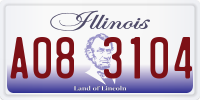 IL license plate A083104