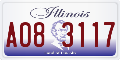 IL license plate A083117