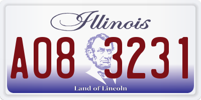 IL license plate A083231