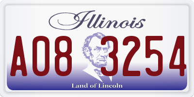 IL license plate A083254