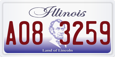 IL license plate A083259