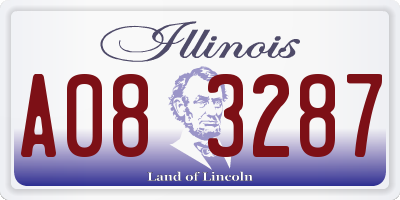 IL license plate A083287