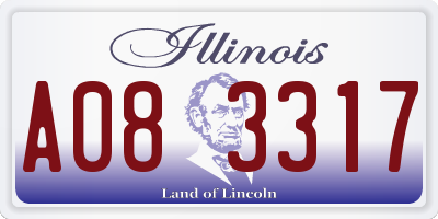 IL license plate A083317
